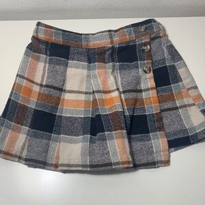 Mayoral Navy and Orange Checkered Skirt